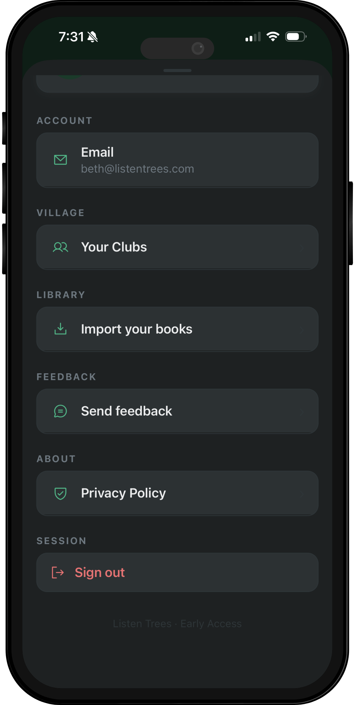 Find Import in Settings