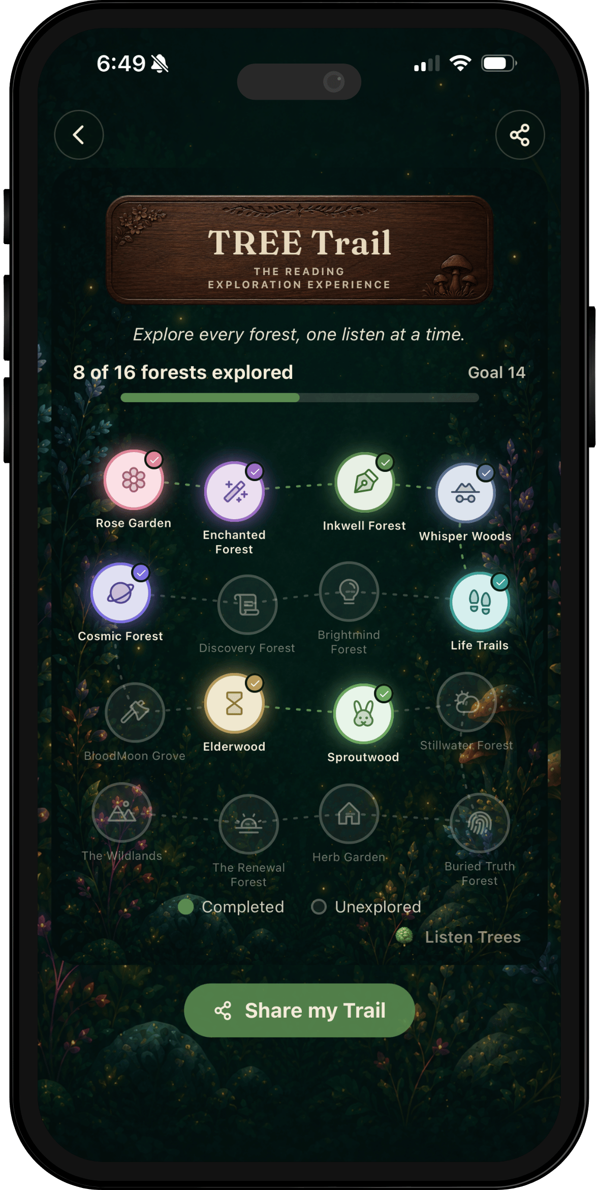 TREE Trail forest exploration map