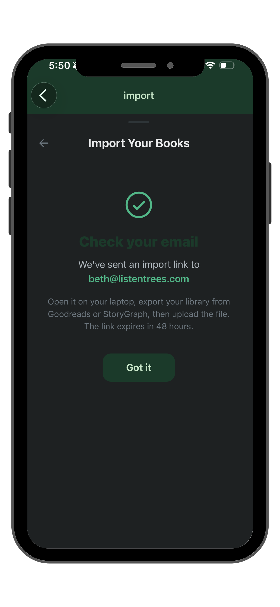 Check your email